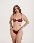burgundy bikini top